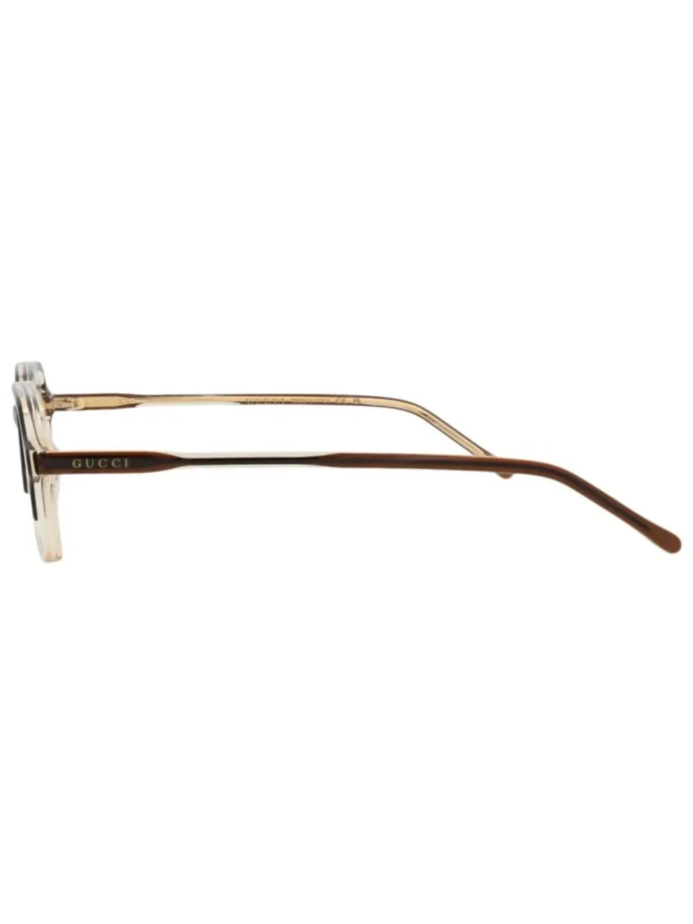 New Gucci Women's Eyeglasses Square Rectangle Acetate Frame Mens Brown Brown